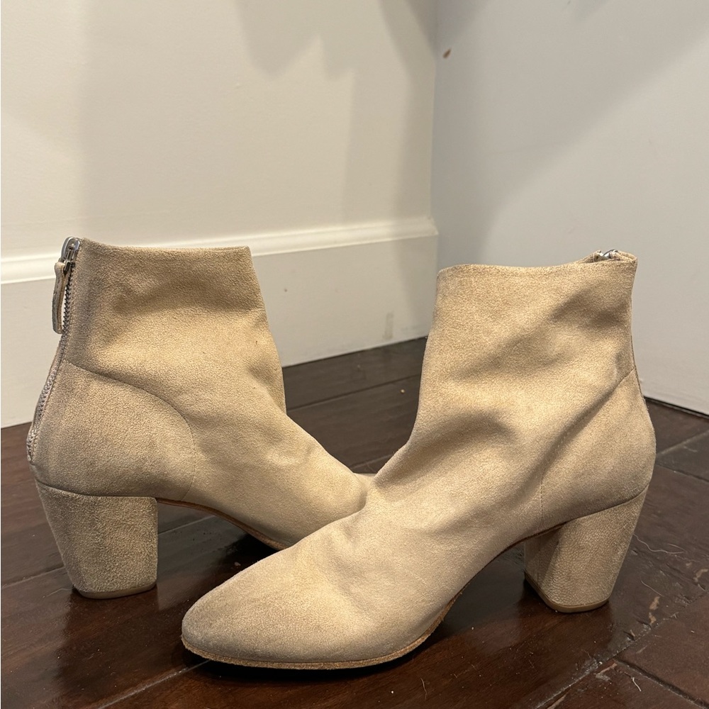 Marsell Booties- Suede Cream ankle boots